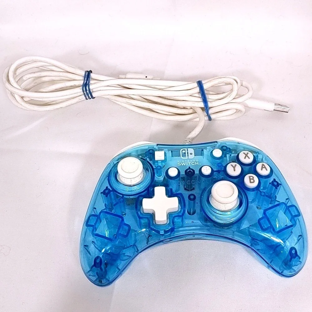 PDP Rock Candy Wired Controller for Nintendo Switch Blumerang Clear Blue 500-181